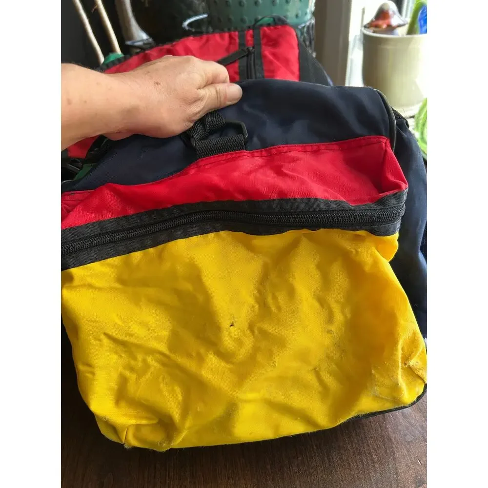 Vintage United Colors of Benetton multicolor colorblock nylon duffel bag